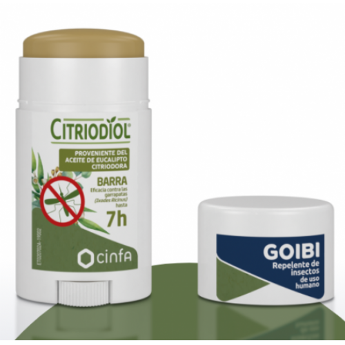 Goibi citriodiol barra repelente de insectos de uso humano  1 barra 50 ml - repelente