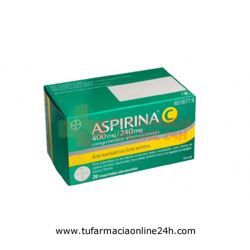 ASPIRINA C 400 mg/240 mg COMPRIMIDOS EFERVESCENTES , 20 comprimidos