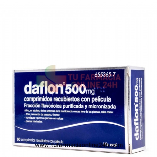 DAFLON 500 MG COMPRIMIDOS RECUBIERTOS CON PELÍCULA, 60 comprimidos