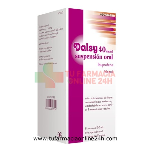 DALSY 40 mg/ml SUSPENSION ORAL , 1 frasco de 150 ml