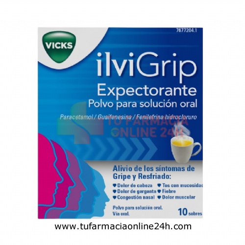 ILVIGRIP EXPECTORANTE  POLVO PARA SOLUCION ORAL, 10 sobres