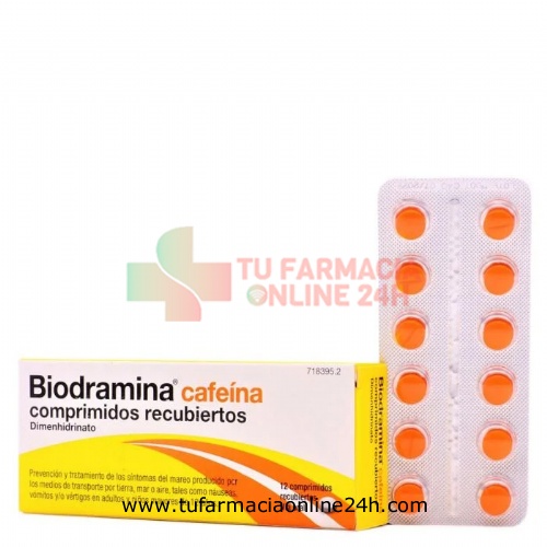BIODRAMINA CAFEINA COMPRIMIDOS RECUBIERTOS , 12 comprimidos