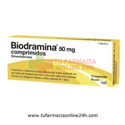 BIODRAMINA 50 mg COMPRIMIDOS , 12 comprimidos