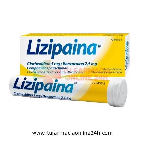 LIZIPAINA CLORHEXIDINA 5 MG/BENZOCAINA 2,5 MG COMPRIMIDOS PARA CHUPAR ,20 comprimidos