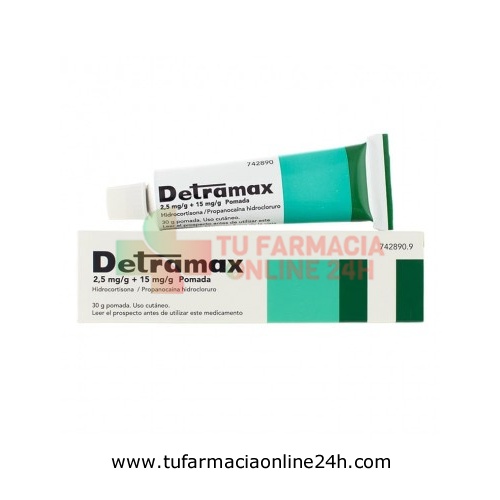 DETRAMAX 2,5 mg/g + 15 mg/g POMADA , 1 tubo de 30 g