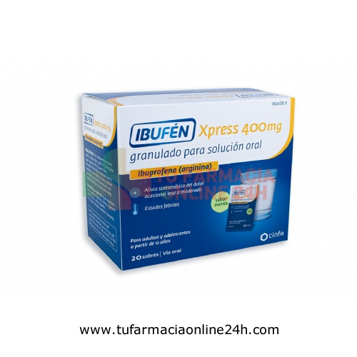 IBUFÉN XPRESS 400 MG GRANULADO PARA SOLUCIÓN ORAL, 20 sobres