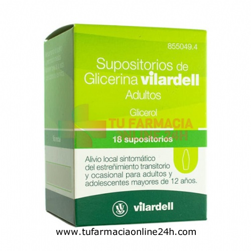 SUPOSITORIOS DE GLICERINA VILARDELL ADULTOS, 18 supositorios