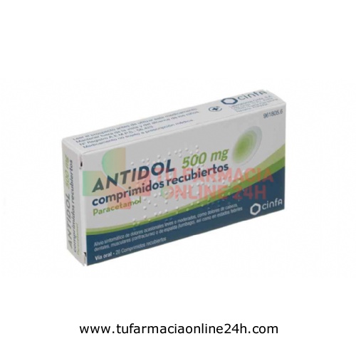 ANTIDOL  500 mg COMPRIMIDOS RECUBIERTOS , 20 comprimidos
