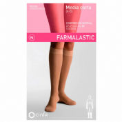Media corta (a-d) compresion normal - farmalastic punta abierta (2 unidades talla pequeña color came