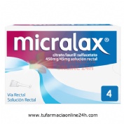 MICRALAX CITRATO/LAURIL SULFOACETATO 450 mg/45 mg solucion rectal , 4 enemas